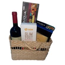 Cesta com Fondue e Vinho