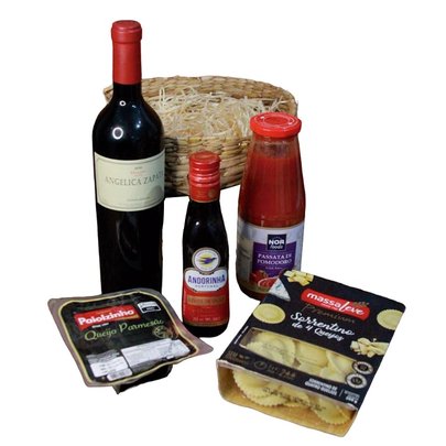 Cesta completa para Jantar (massa fresca e vinho)