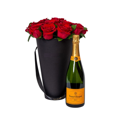 Cone de Rosas com Champagne Francesa