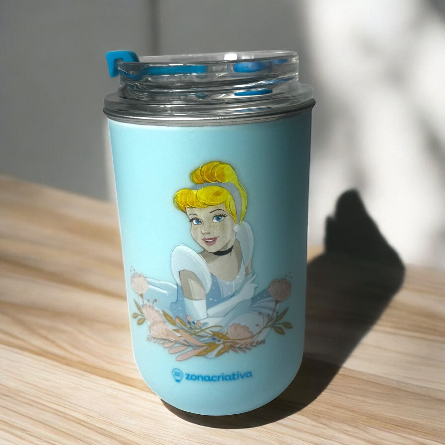 Copo com Canudo Cinderela Disney