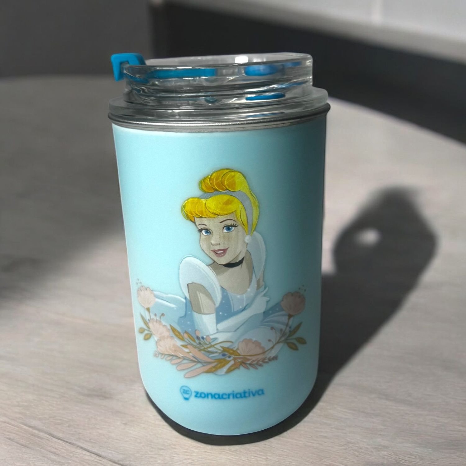 Copo com Canudo Cinderela Disney