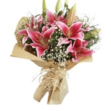 Buquê Médio de Lírios Cor de rosa