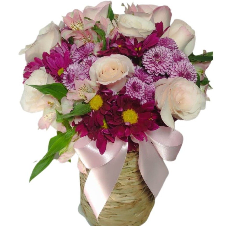 Arranjo Rosas Com Flores Silvestre