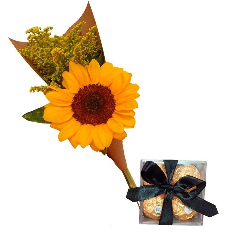 Cone de Girassol com Ferrero Rocher 