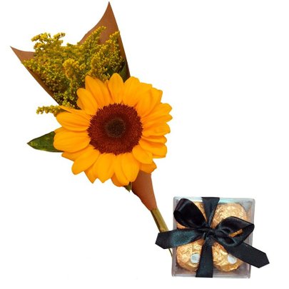 Cone de Girassol com Ferrero Rocher