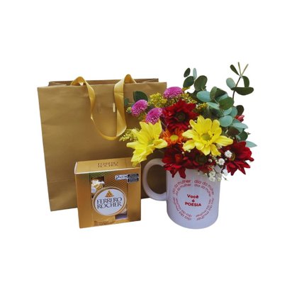 Flores na Caneca Mulher