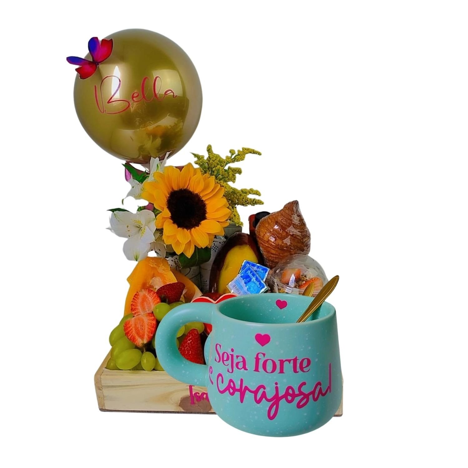 Cesta de Café da Manhã Premium Coragem e Alegria