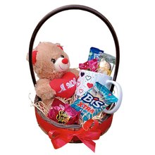 Cesta de Chocolate com Pelucia Amore