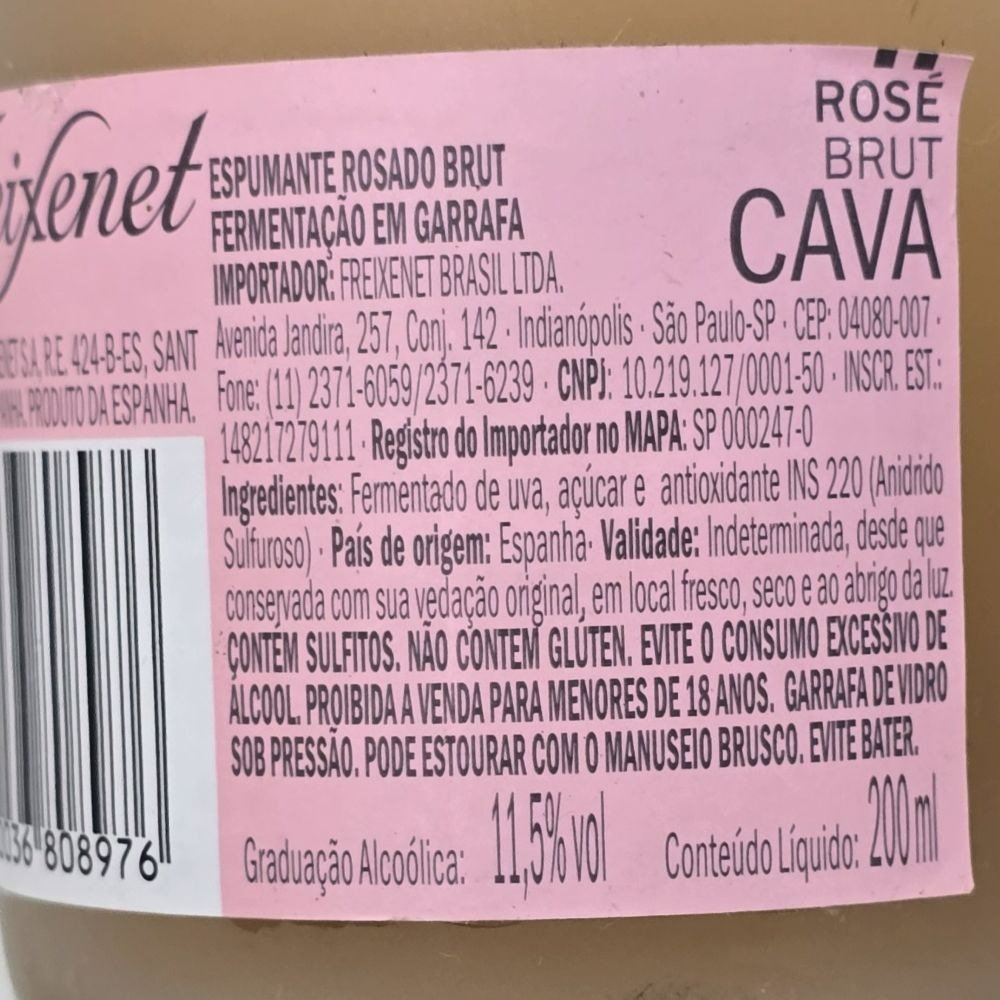 Espumante Cava Freixenet Cordón Rosado Brut 200ml