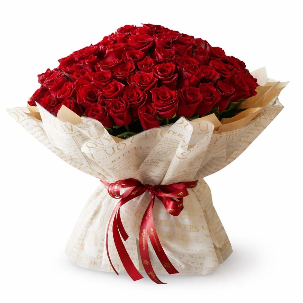 Buquê com 100 Rosas Royale