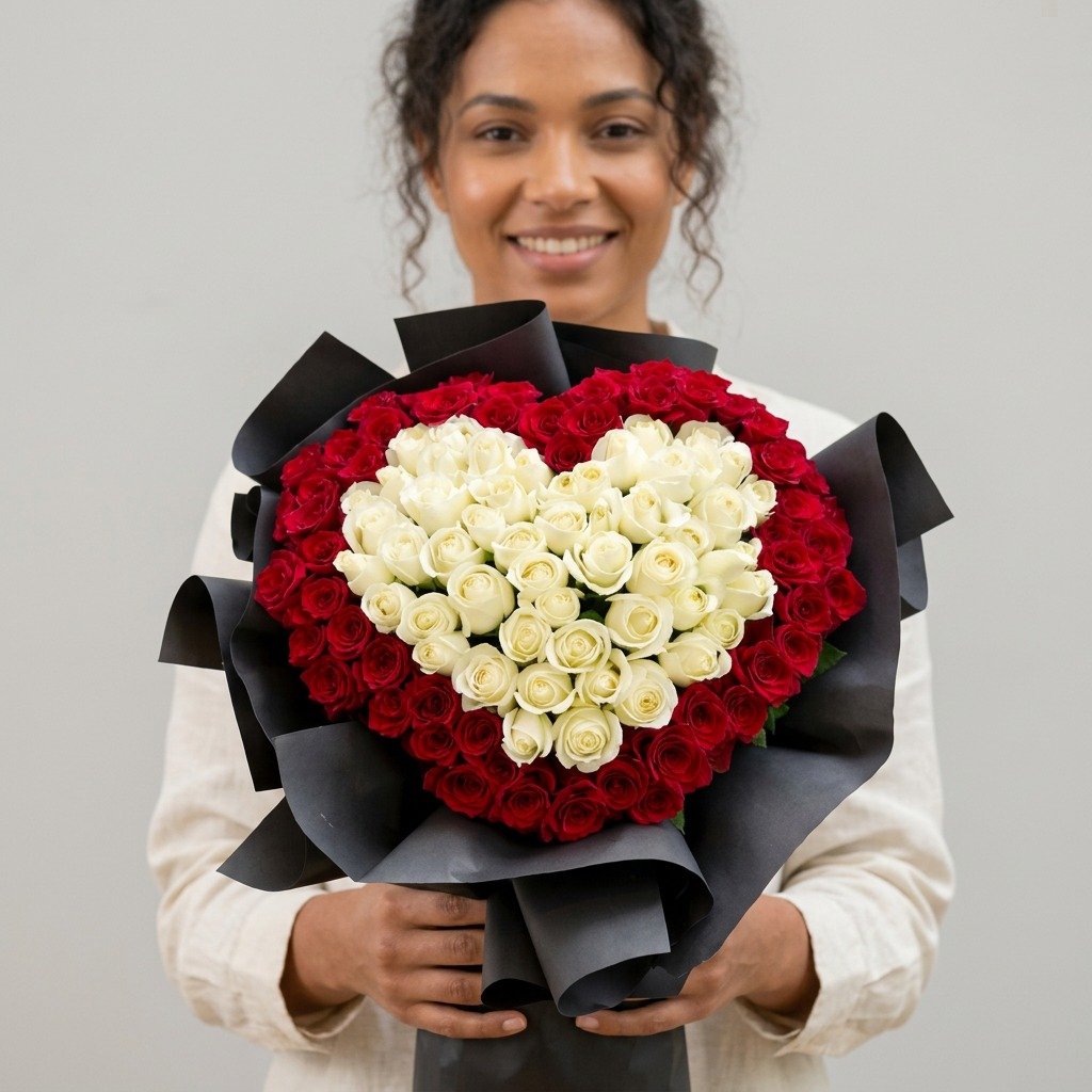 Buquê com 100 Rosas Jóia Floral