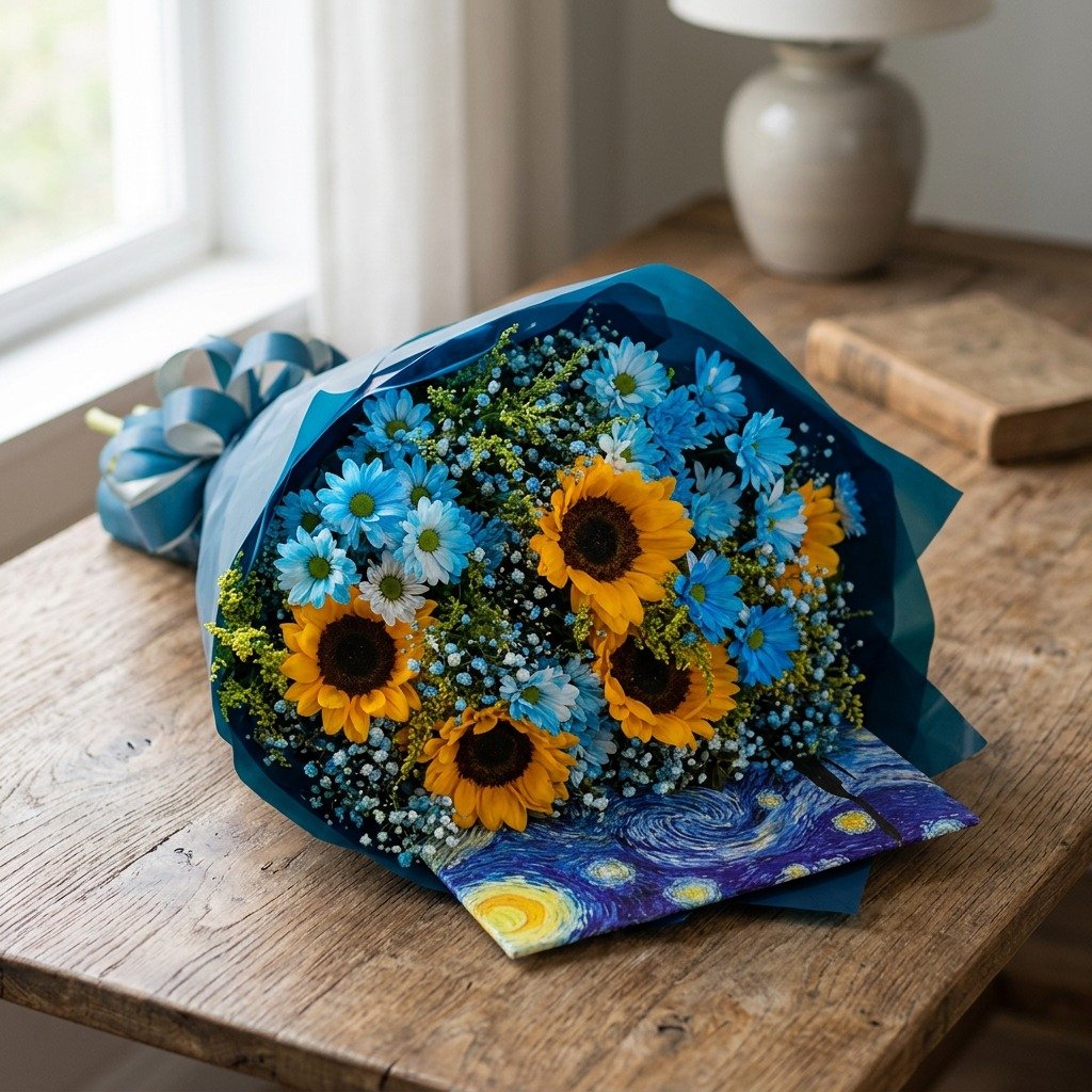 Buquê van gogh com tela