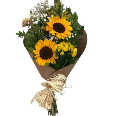 Buquê com 02 Flores de Girassol