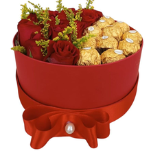 Caixa Box de Rosas Vermelhas e Chocolate
