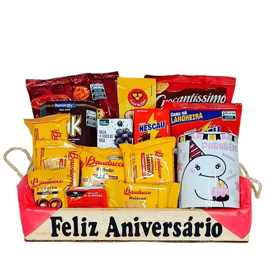 Cesta de Aniversário Média Com Caneca