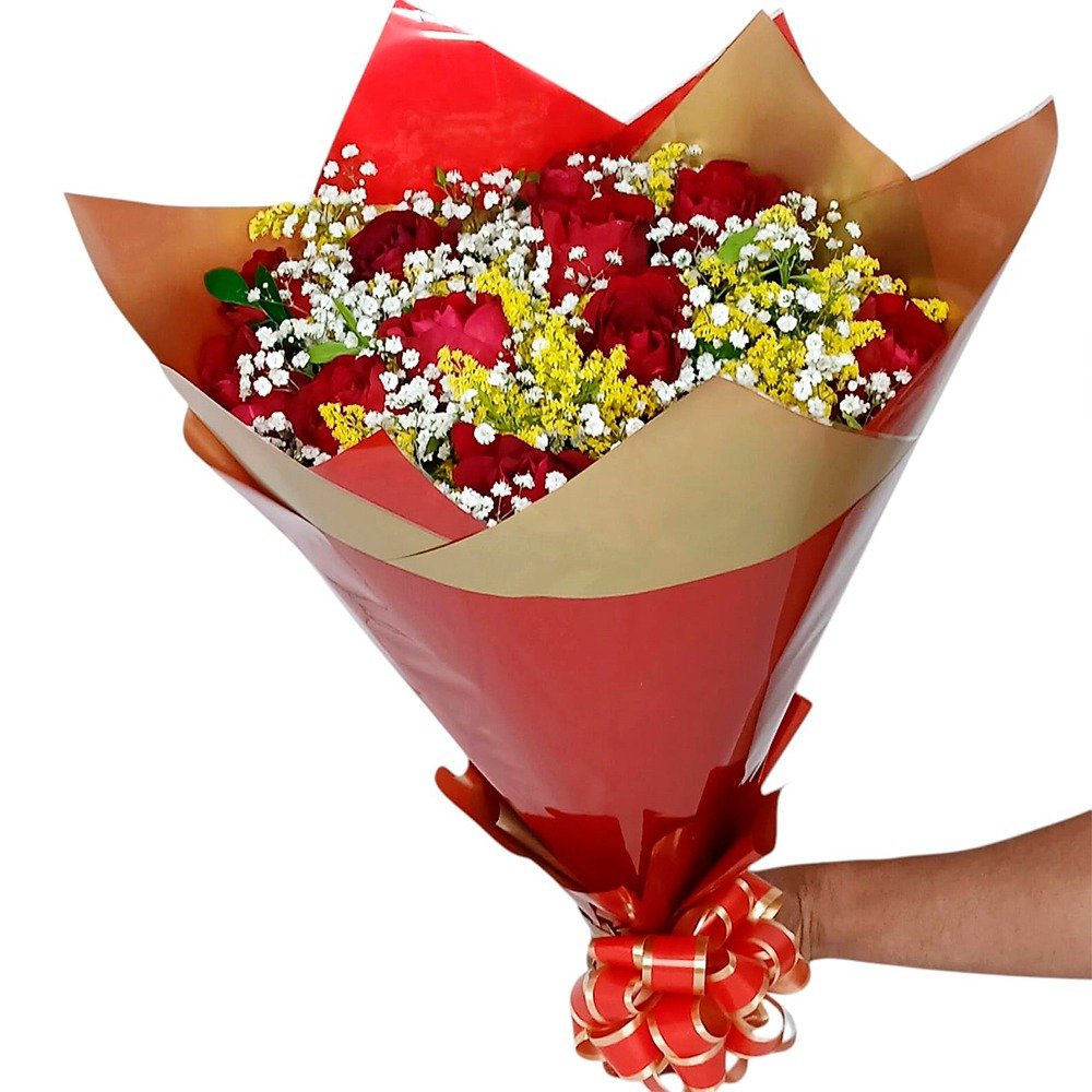 Buquê Luxo com 12 Rosas