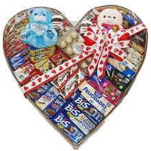 Super Coração Gigante de Chocolates com Ursinhos