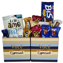 Cesta Box de Chocolates com Caneca Dia dos Pais
