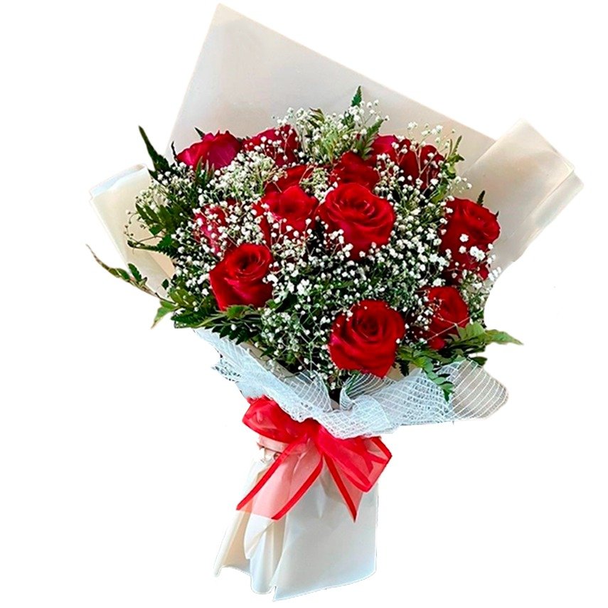 Buquê com Lindas 15 Rosas Vermelhas