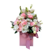 Caixa Box Lisianthus e Rosas