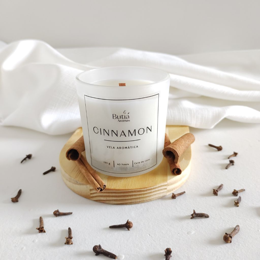 Kit Vela Aromática Maça Canela & Chá Branco