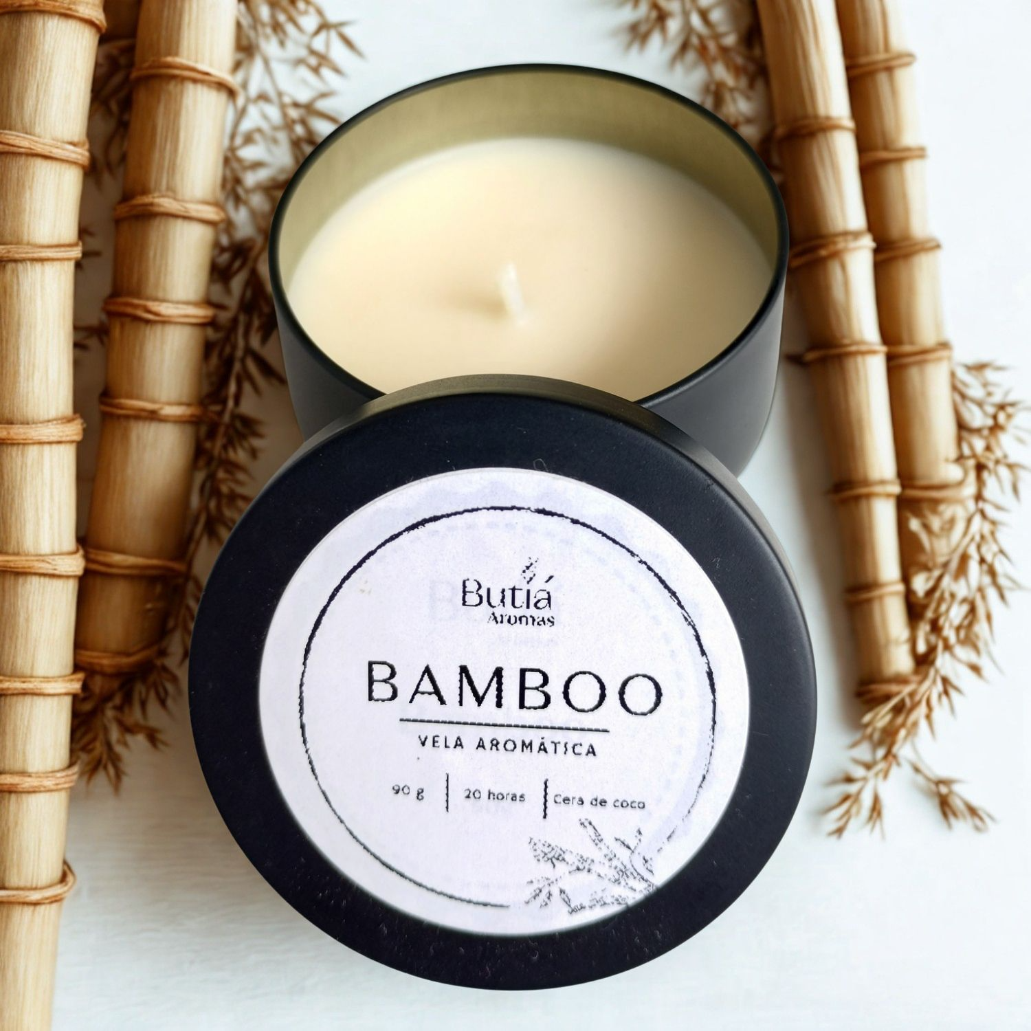 Vela Aromática de Bamboo 90 gramas Perfumada