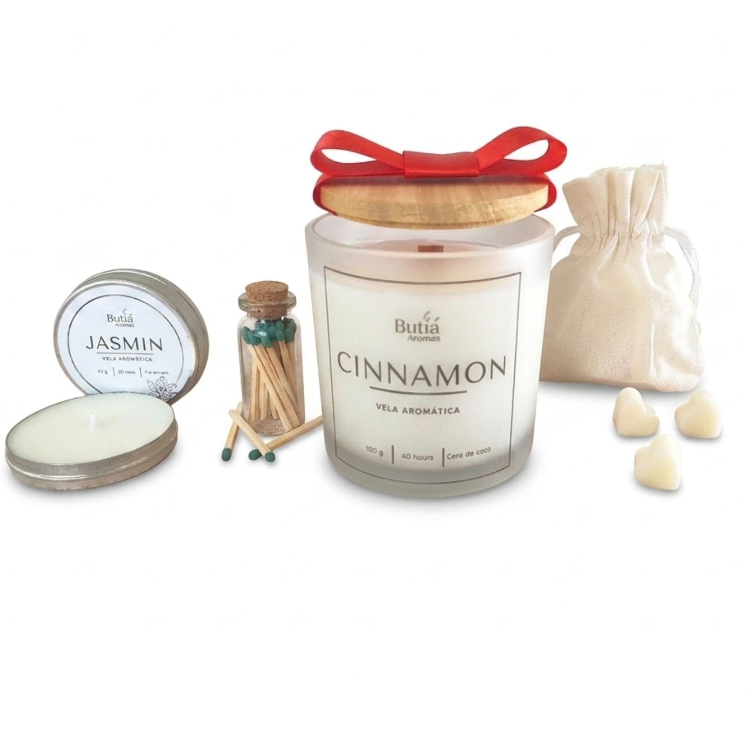 Kit Vela Aromatica  Maça e Canela e Jasmin  gr