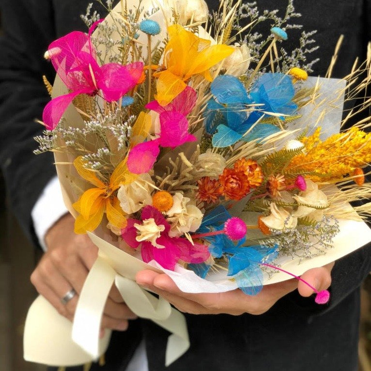 Buquê Flores Desidratadas Felicidade 