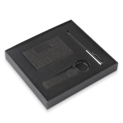 Kit Escritório Chaveiro, Caneta e Porta Cartões