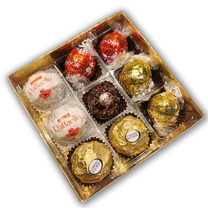 Caixa Rosa Chocolate Sortido Lindt e Ferrero Rocher