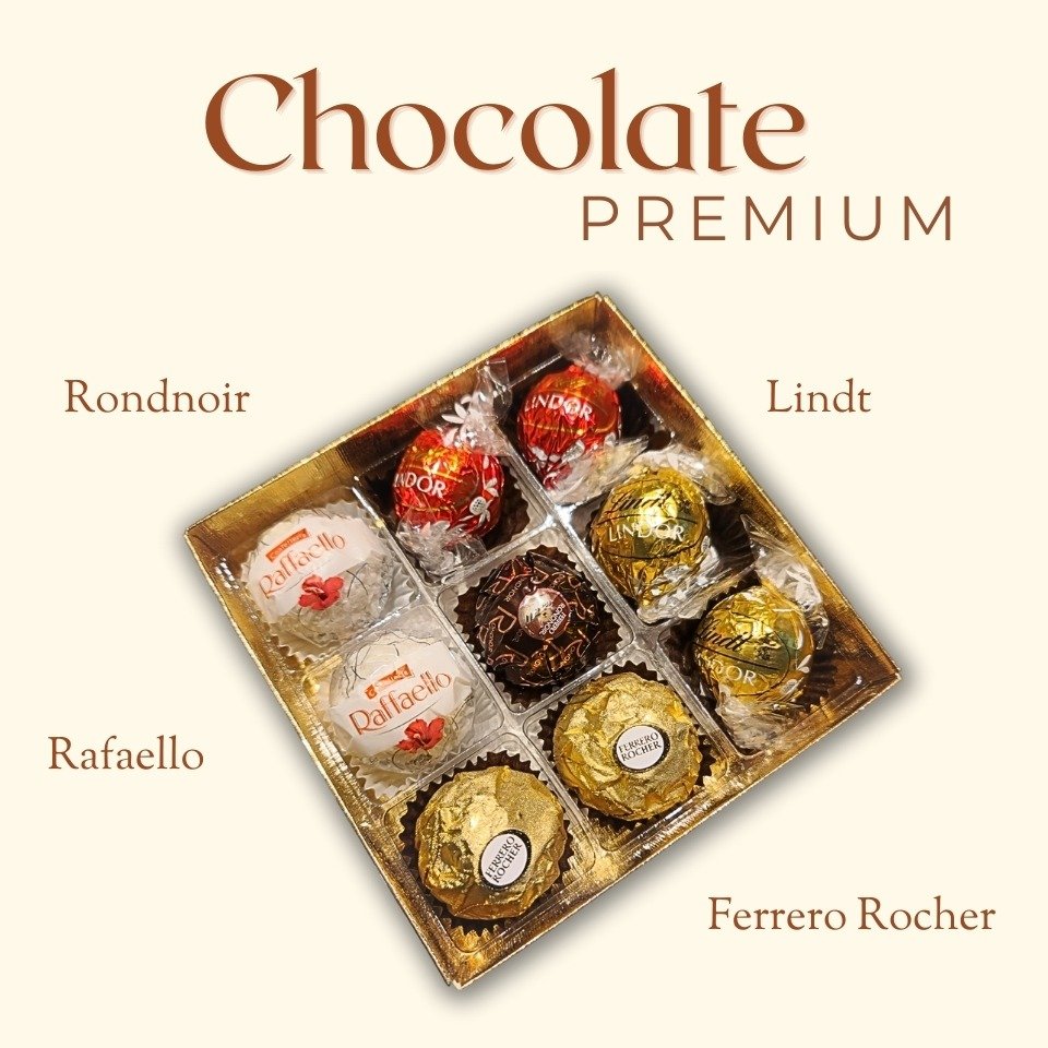 Caixa Rosa Chocolate Sortido Lindt e Ferrero Rocher 