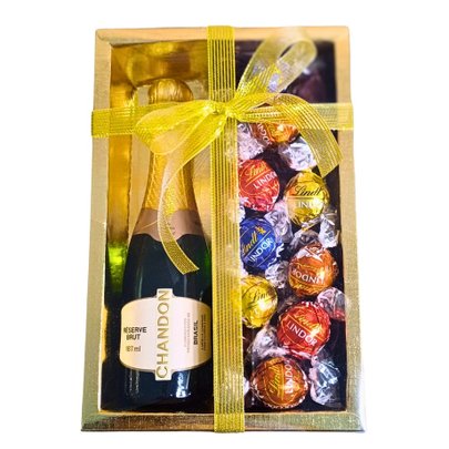 Presente Elegante Dourado Chandon Lindt