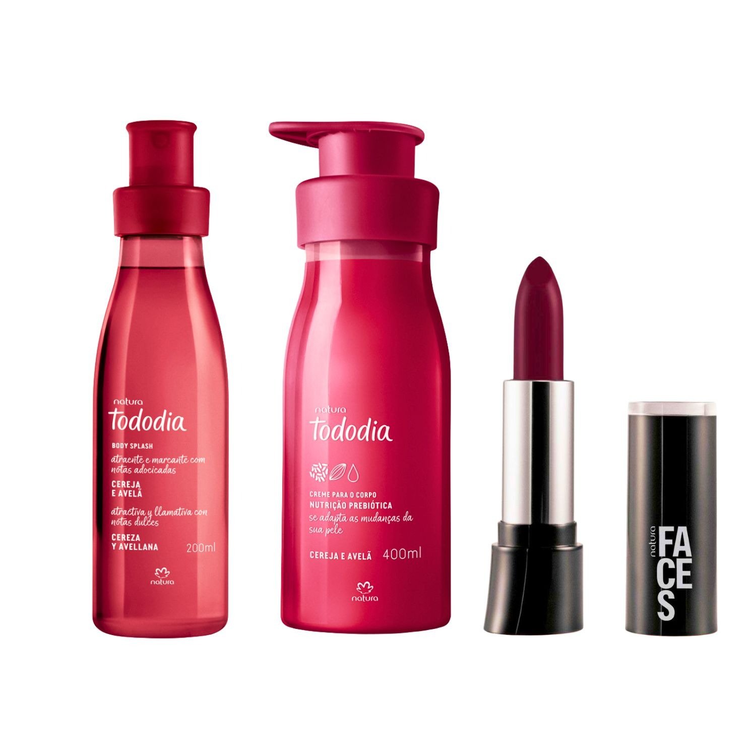 Kit Presente Natura TodoDia Cereja e Avelã com Batom