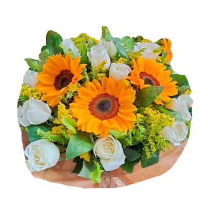 Buquê de Girassol com Rosa