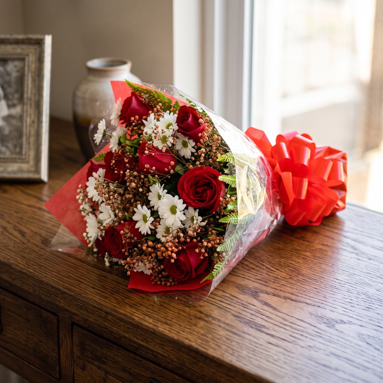 Buquê de Rosas Premium com Flores do Campo