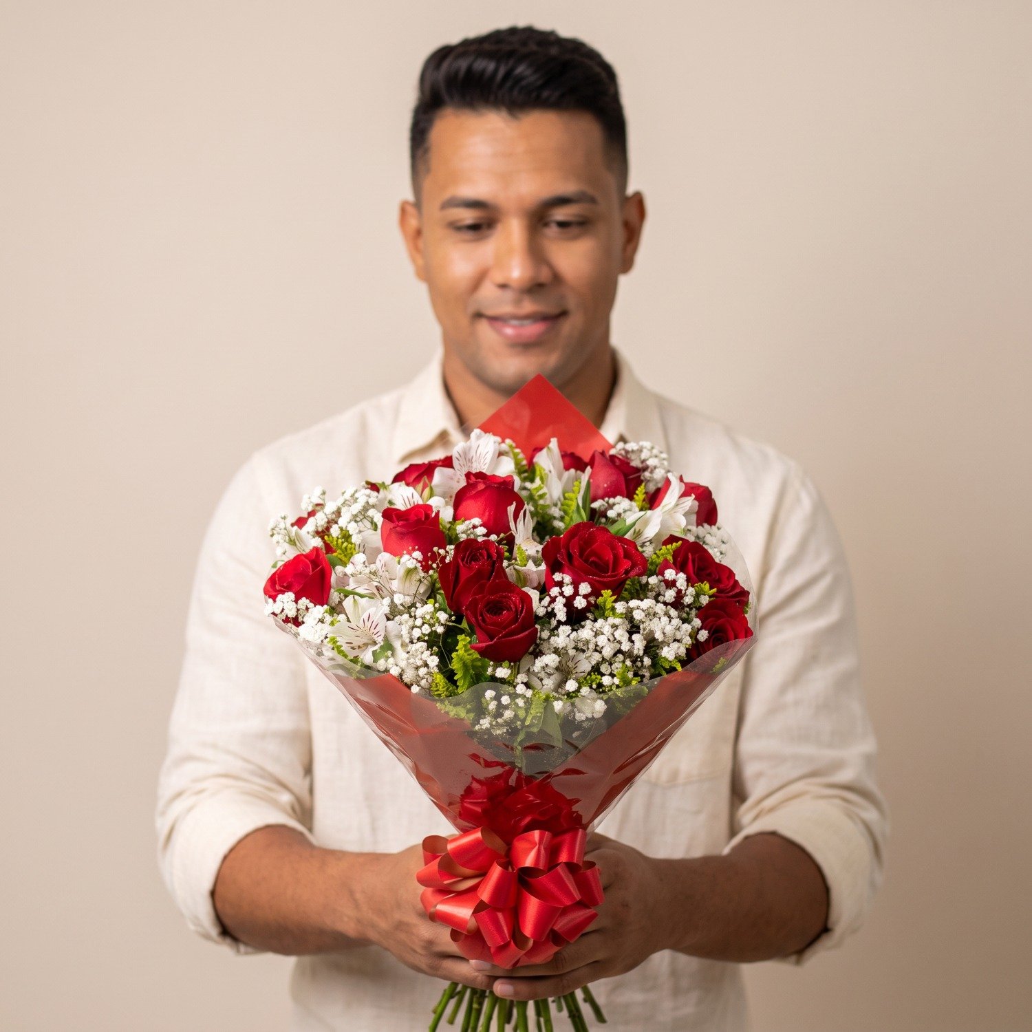 Buquê de Rosas Vermelhas Premium