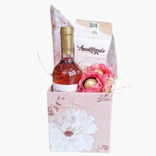 Cesta Cachepo Vinho Rose