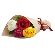 Lindo Buquê de 4 Rosas Coloridas