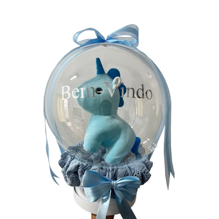 Cesta Balloon Maternidade Menino Azul 