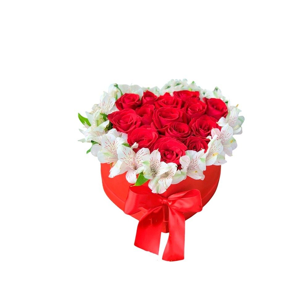 Box coração vermelho