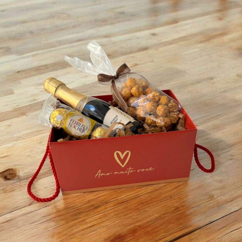 Cesta Amor com Chandon, Pipoca e Ferrero 
