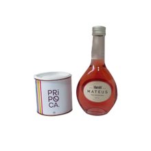 Sacola Cristal com Vinho e Pipoca