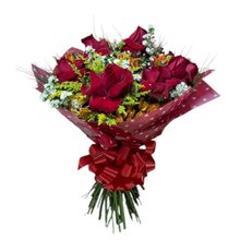 Buquê Encanto de 10 Rosas Vermelhas