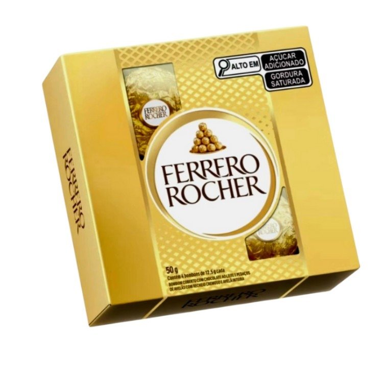 Caixa Ferrero Rocher com 4 unidades