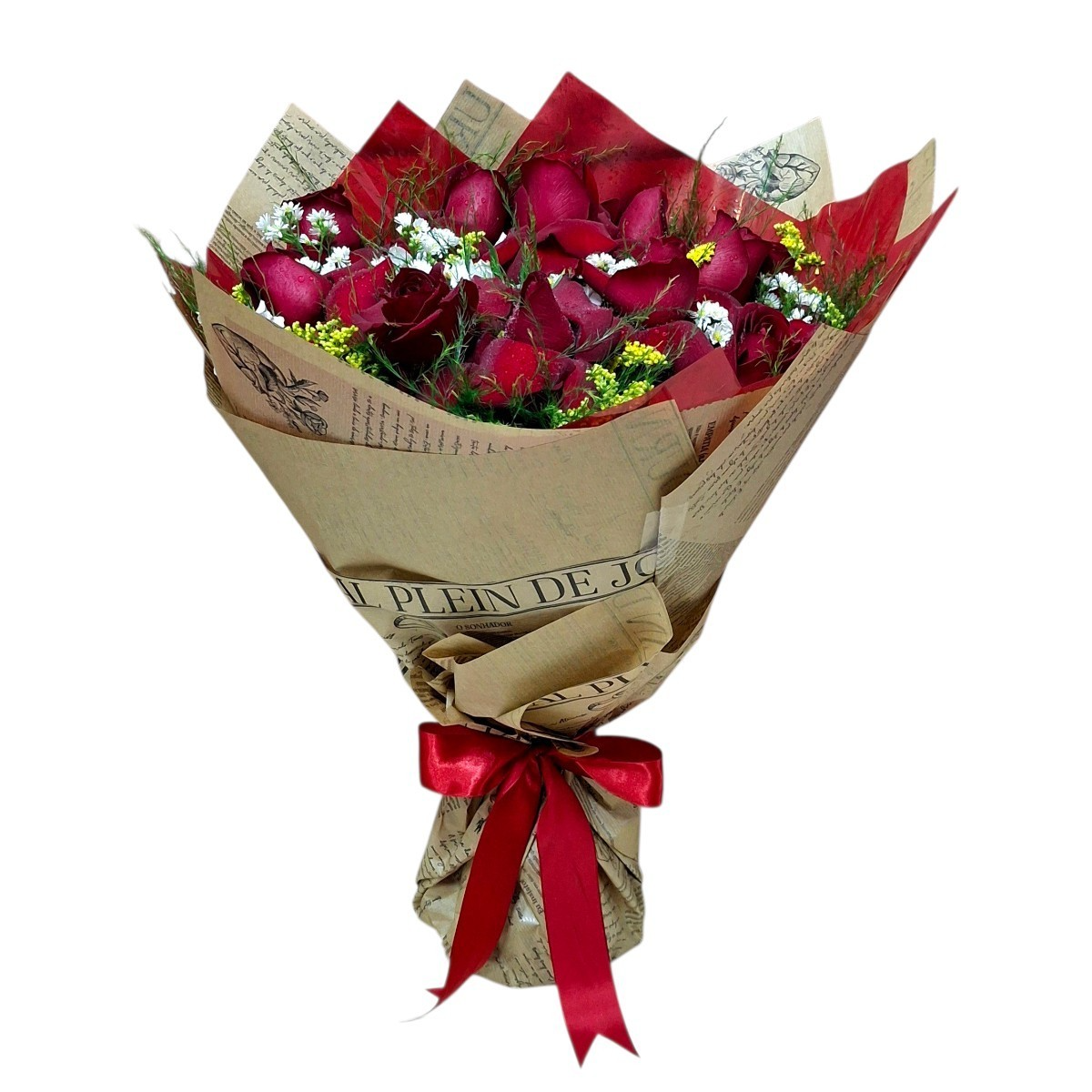 Buque classico 12 rosas 