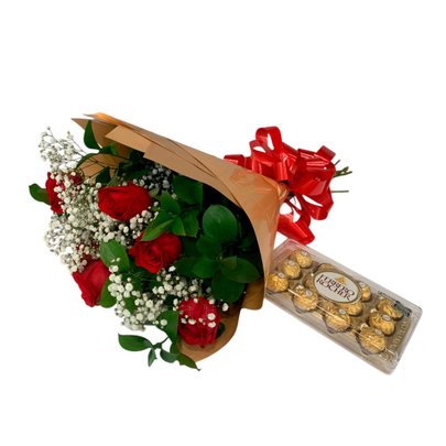 Buquê 6 Botões e Ferrero 150g