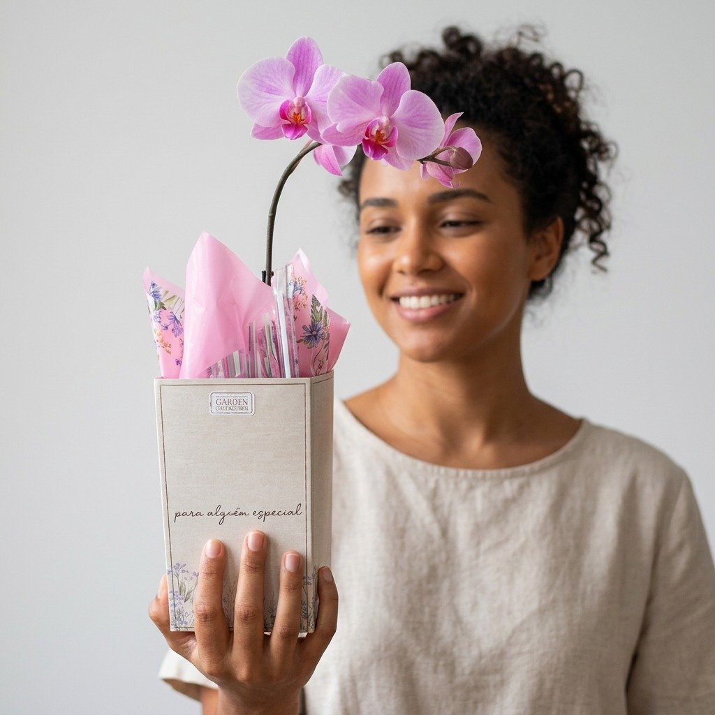 Orquídea na Sacolinha para Alguém Especial