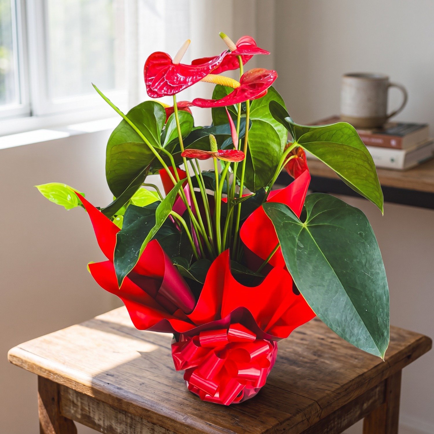 Lindo Antúrio Vermelho Plantado