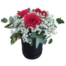 Arranjo na Caixa Box Rosas Vermelhas Importadas