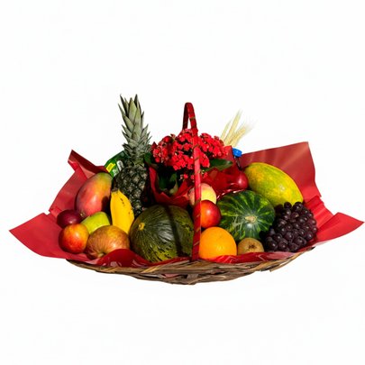 Cesta Café da Manhã Saudável com Frutas Frescas